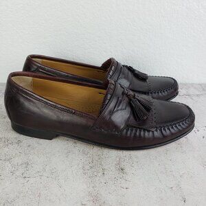 Johnston & Murphy Men's Tassel Dress Loafers Shoes size 10.5W Ox Blood Burgundy